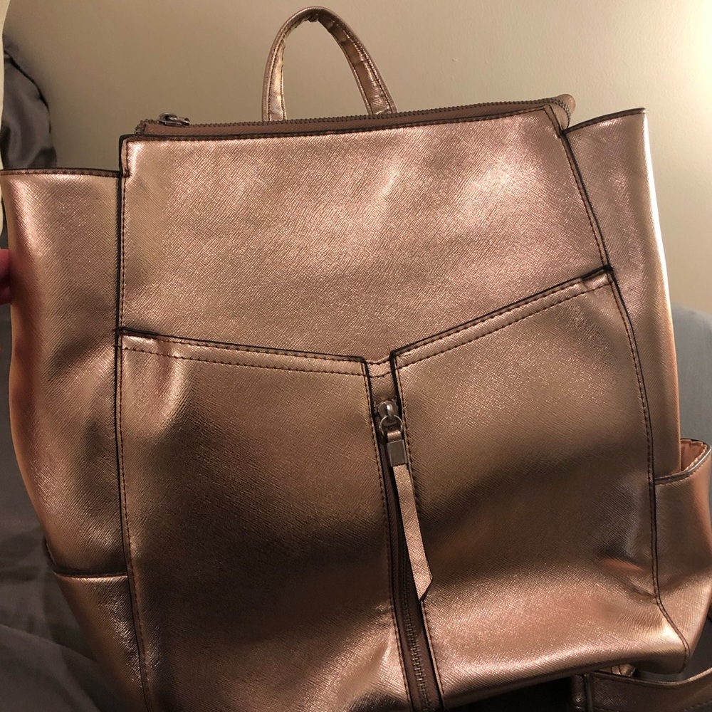 New Look Rose Gold Backpack Purse